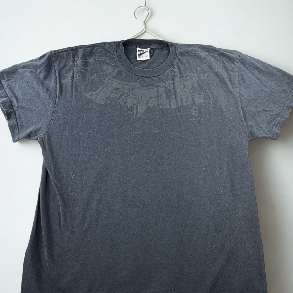 Fox Racing Mens XL Black Graphic T Shirt Distressed Faded Vintage Look Moto Tee‎